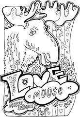 Wild forest animals colouring book vector pages collection for adults and children for relaxation and antistress. Hand drawn line illustration. Cartoon style character drawing.