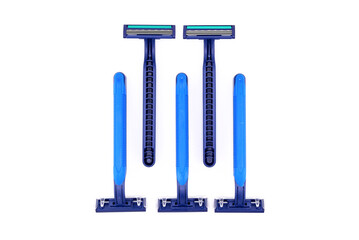 set of disposable razors with three blades