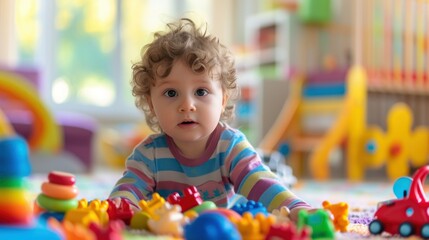 child playing with toys