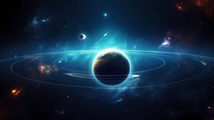 Space galaxy background, 3D illustration of nebulae in the universe