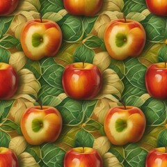 Apple Pattern Fruit Food Organic sweet. A vibrant assortment of apples, showcasing red, yellow