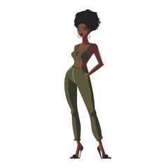 Fototapeta premium Fashion woman flat vector design