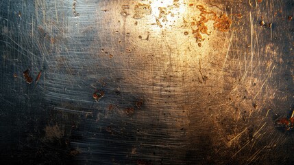 Old dirty, brushed steel plate - obrazy, fototapety, plakaty