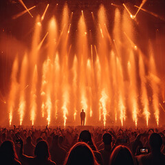 Stage Pyrotechnics Erupt in Concert