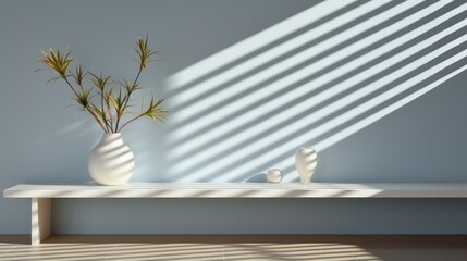 Minimalist Interior with Sunlight Patterns