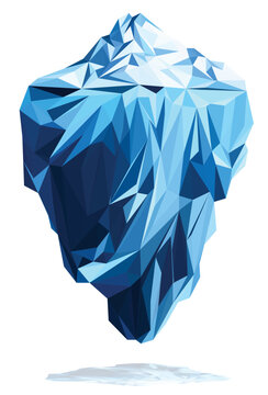 Abstract Ice berg mountain polygon art modelling and low poly diamond shape