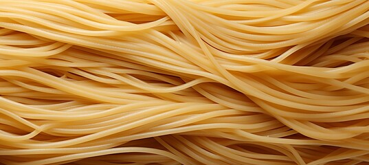 Top view close up of traditional italian pennettine pasta as abstract background texture