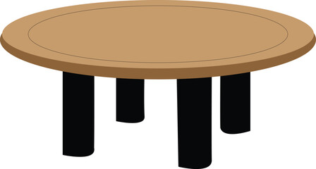 Wooden table illustration on white background.home decor furniture. Dining kitchen desk, restaurant and coffee tables vector .