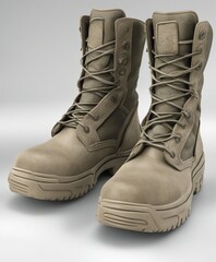 military boots, isolated white background
