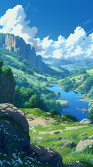 Anime Cartoon Landscape Smartphone Background Wallpaper Art