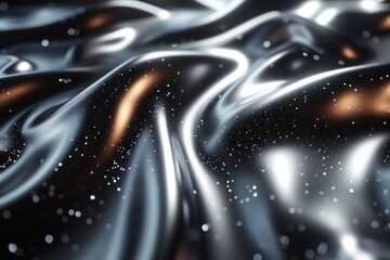 Abstract ripple effect on a sleek, glossy metallic surface, exhibiting both smooth and textured qualities, abstract background