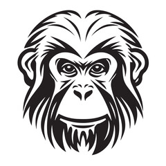 Monkey in cartoon, doodle style . Image for t shirt. Isolated 2d vector illustration in logo, icon, sketch style, Eps 10, black and white. AI Generative