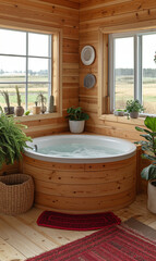 spa bath series: tub with relaxing view