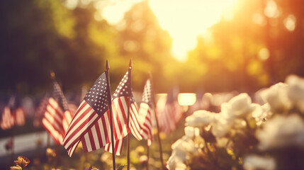 american flag in the wind