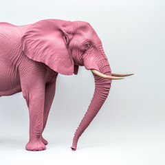 Pink elephant - cute non-existent animal or concept of delirium tremens, alcoholism, alcohol psychosis - obrazy, fototapety, plakaty
