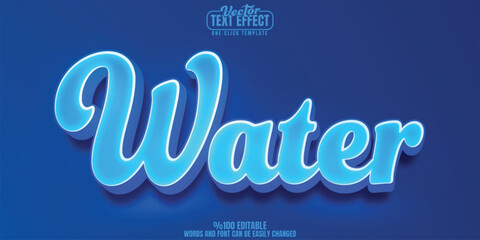 Water editable text effect, customizable aqua and sea 3D font style - obrazy, fototapety, plakaty