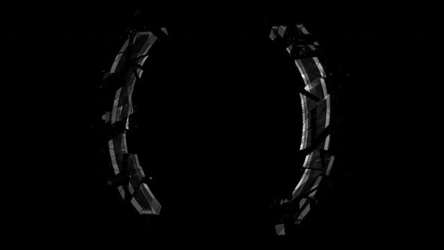Brackets Symbol Glass Shattered, Alpha Channel