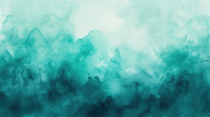 Bold Abstract Watercolor Paint Background in Teal, Blue, and Green for a Striking and Eye-Catching Design - obrazy, fototapety, plakaty