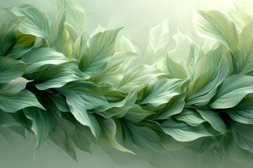 Green airy foliage. Background with leaves