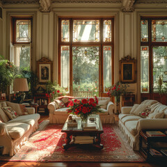 Opulent Estate in British and Argentinian Styles - obrazy, fototapety, plakaty