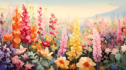 Seamless flower background, colorful flower background