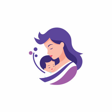 Mother with baby in cartoon, doodle style. Image for t shirt. Isolated 2d vector illustration in logo, icon, sketch style, Eps 10. AI Generative