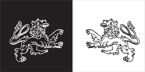 Illustration vector graphics of lion icon © Sempulur