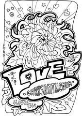 Garden flowers coloring book pages for adults and kids. Antistress hobby for relaxation. Hand drawn cartoon style line illustration. Colouring vector pages collection set floral botanical theme.