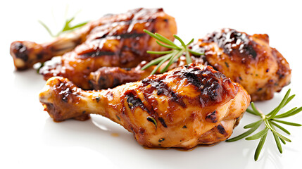 BBQ Chicken Legs: Grilled Goodness Isolated on White