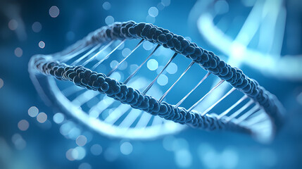 Human DNA structure, 3D illustration of helical DNA molecule