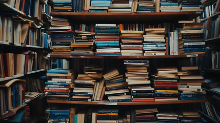 old books in a library