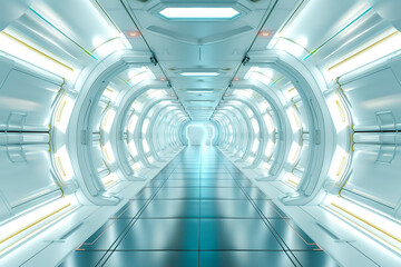 Space station or spaceship Sci-Fi style corridor or room concept