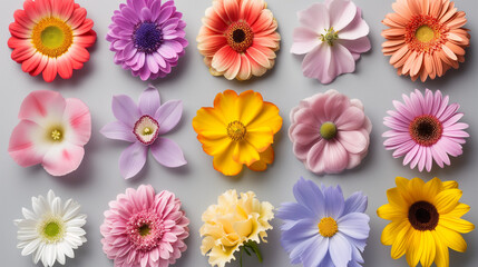 Fototapeta na wymiar Floral Majesty in Close-Up: Photorealistic Journey from Vibrant Blooms to Elegant Pastel Arrangements