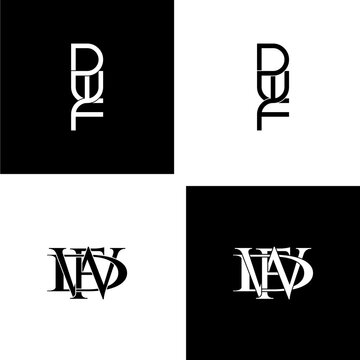 dwf initial letter monogram logo design set