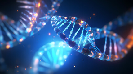 Helix DNA polygonal wireframe molecule helix, medical concept background