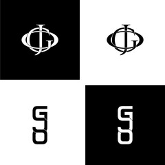 gjo typography letter monogram logo design set
