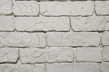Detailed decorative brick texture, white brick wall, sharp shadows, bricks pattern
