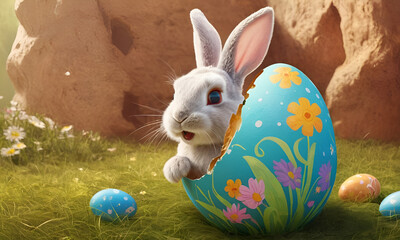 easter egg with a bunny
