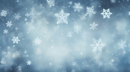 Fototapeta premium Snowflake background, snowflake border, winter holiday background, soft colors and dreamy atmosphere