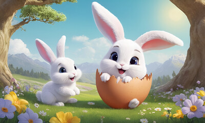 easter egg with a bunny

