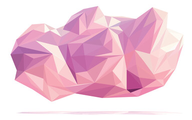Abstract pink cloud beautiful polygon art modelling and diamond shape