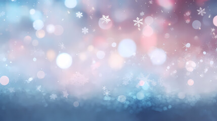 Wonderful scene formed by snowflakes, winter background