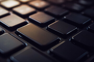 Black empty button keyboard layout. Put your own sign on it.