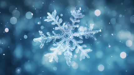 Fototapeta premium Snowflake background, snowflake border, winter holiday background, soft colors and dreamy atmosphere