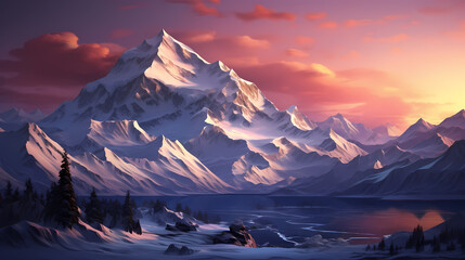 Mountain peak illustration, mountain aerial photography PPT background illustration