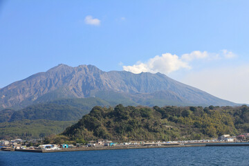 View of Sakurajima in Kagoshima, Japan