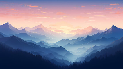 Stunning mountains, panoramic peaks PPT background