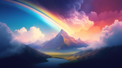 Mountain peak illustration, mountain aerial photography PPT background illustration