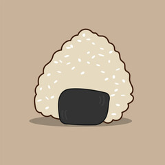 The vector illustration of onigiri showcases this iconic Japanese food in artistic detail, captivating the eye with its deliciousness and beauty