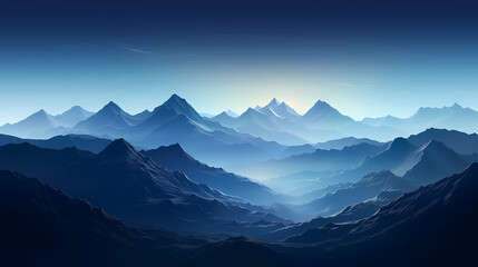 Fototapeta premium Stunning mountains, panoramic peaks PPT background